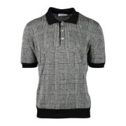 Linnen Katoenen Polo Shirt Gran Sasso , Black , Heren