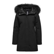 Winter Parka Jas met Bont Capuchon BomBoogie , Black , Dames