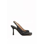 Leren sandaal met rubberen zool Bottega Veneta , Black , Dames