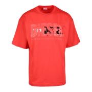 Katoenen T-shirt Diesel , Red , Heren