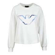 Stijlvolle Katoenmix Sweater Emporio Armani , White , Heren