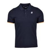 Katoen Elastaan Polo Shirt K-Way , Blue , Heren