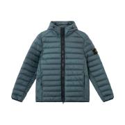 Groene jas met capuchon en trekkoord Stone Island , Green , Heren