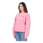 Roze Crewneck Sweater Modern Fit Tommy Jeans , Pink , Dames