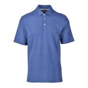 Zijde Blend Polo Shirt Brunello Cucinelli , Blue , Heren