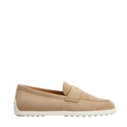 Suède Mocassin met Metalen Inzetstuk Tod's , Beige , Dames