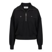 Geknipte zwarte sweatshirt in scuba stof Iceberg , Black , Dames