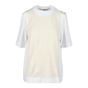 Katoenen T-shirt voor sportieve look Sportmax , White , Dames