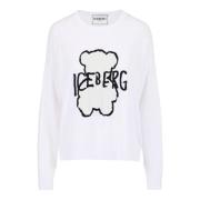 Witte crew neck sweater van superdunne katoen Iceberg , White , Dames