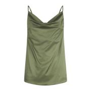 Zijde Blend Militair Groene Tanktop Jijil , Green , Dames