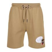 Slim fit modder katoenen fleece Bermuda shorts met Taz borduurwerk Ice...