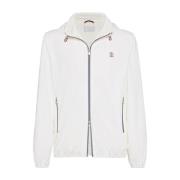 Witte Rits Hoodie Jas Brunello Cucinelli , White , Heren