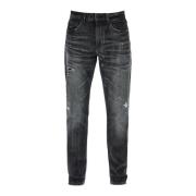 Houtskool Tapered Jeans Katoen Elastaan Boss , Gray , Heren