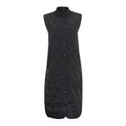 Gewatteerd Vest Jack Zwart Diep Kaffe , Black , Dames