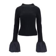 Elegante Viscose Top met Hoge Hals Rotate Birger Christensen , Black ,...