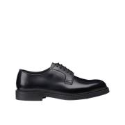 Heren leren Derby veterschoen | zwart Doucal's , Black , Heren