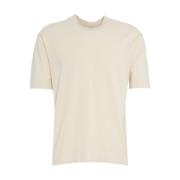 Wit Gebreid T-shirt met Geribbelde Kraag Paolo Pecora , Beige , Heren