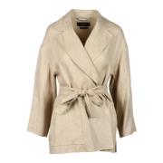 Linnen Katoenen Jas Max Mara Weekend , Beige , Dames