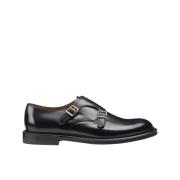 Heren leren dubbele monniksband schoenen | zwart Doucal's , Black , He...