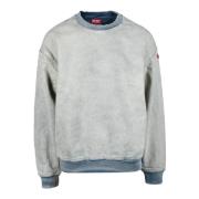 Casual Sweatshirt met Unieke Stofmix Diesel , Blue , Heren