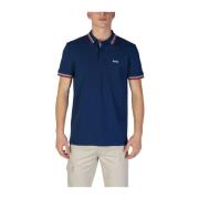 Katoenen Polo Shirt Korte Mouw Hugo Boss , Blue , Heren