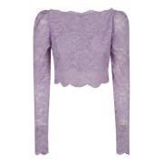 Kanten Top in Frans Lavendel Paco Rabanne , Purple , Dames