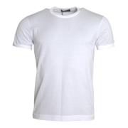 Wit Katoenen T-shirt met Ronde Hals en Korte Mouwen Dolce & Gabbana , ...