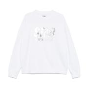 Witte Logo Print Sweater Golden Goose , White , Dames