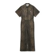 Jumpsuit met luipaardprint en wijde pijpen Sofie Schnoor , Brown , Dam...