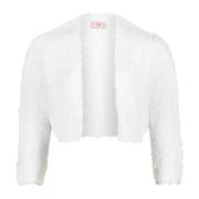 Elegante Gebreide Bolero met Franjes vera mont , White , Dames