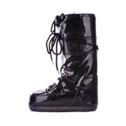 Zwarte winterlaarzen met nylon bovenwerk Moon Boot , Black , Dames