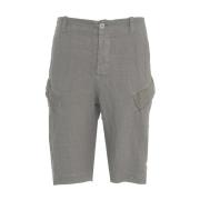 Grijze Linnen Cargo Shorts Transit , Gray , Heren