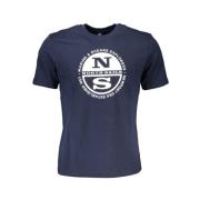 Blauw Katoen Print Logo T-Shirt North Sails , Blue , Heren