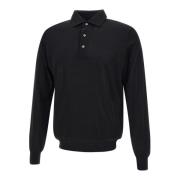 Zwarte Merinowol Polo Shirt Filippo De Laurentiis , Black , Heren