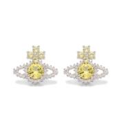 Platina en Gele Orb Oorbellen Vivienne Westwood , Yellow , Dames