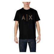 Korte mouw katoenen T-shirt Armani Exchange , Black , Heren