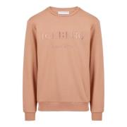 Slim fit sweatshirt van aardewerk katoen met logoborduursel Iceberg , ...