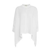 Witte Asymmetrische Blouse Mandarin Kraag Himon's , White , Dames