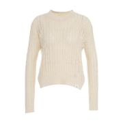 Beige Netgebreide Trui Peuterey , Beige , Dames