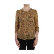 Siciliaanse Mozaïekprint Zijden Blouse Dolce & Gabbana , Multicolor , ...