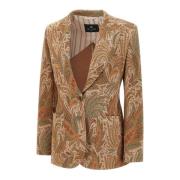 Paisley Jacquard Blazer Oranje Etro , Orange , Dames