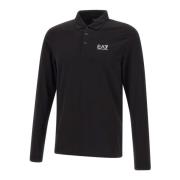 Zwarte Polo Shirt met Logoprint Emporio Armani EA7 , Black , Heren