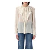 Zijden Gerimpelde Blouse Oud Wit Chloé , White , Dames