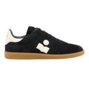 Leren Sneakers Zwart/Wit Logo Veters Isabel Marant , Black , Heren