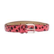 Roze Polka Snakeskin Zilveren Gesp Riem Dolce & Gabbana , Pink , Dames