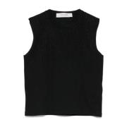 Beaded Embroidery Tank Top Golden Goose , Black , Dames