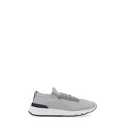 Grijze Tech Fabric Sneakers Brunello Cucinelli , Gray , Heren