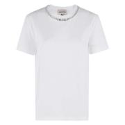 Casual Katoenen T-shirt Semicouture , White , Dames