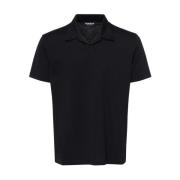 Klassieke Polo Shirt in Zwart Dondup , Black , Heren