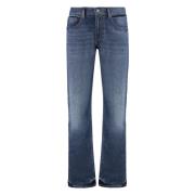 Straight Leg Jeans met Vijf Zakken 7 For All Mankind , Blue , Heren